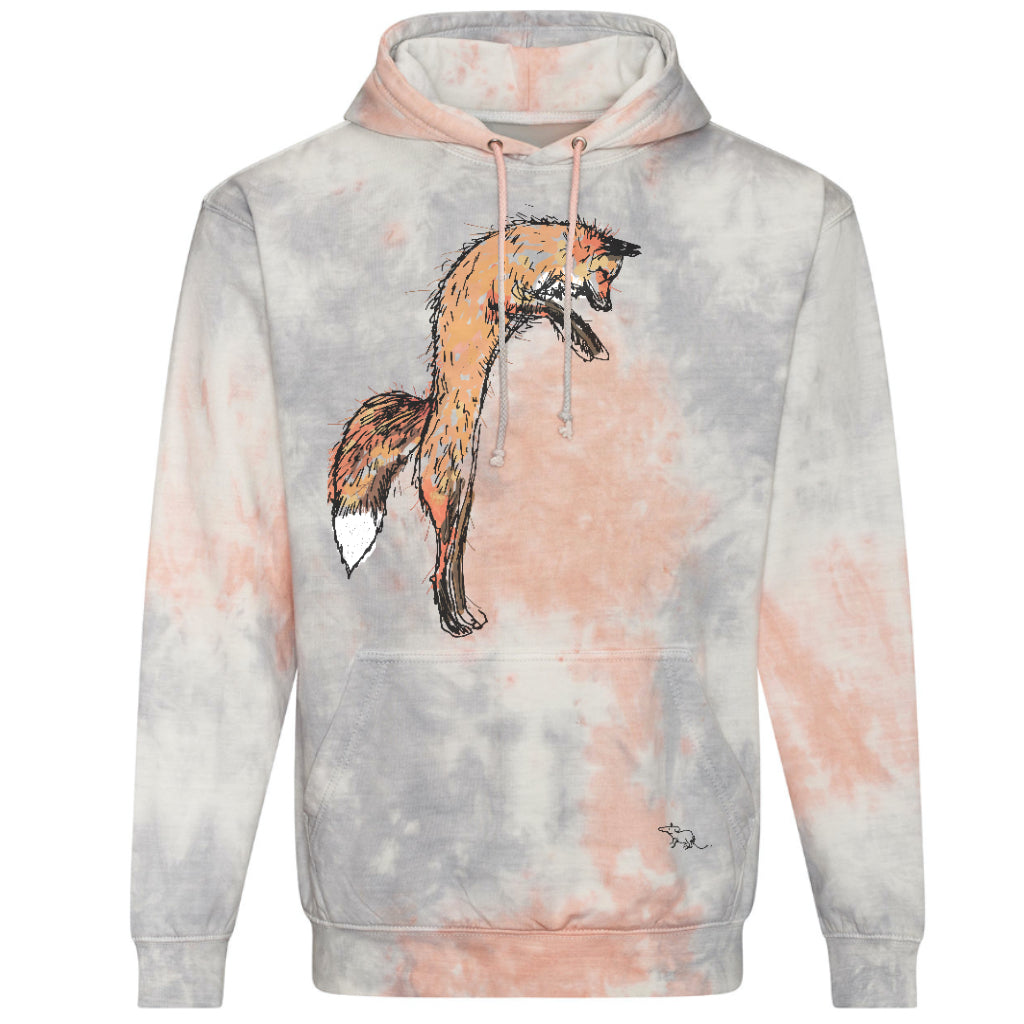 Tie dye hoodie, Fox and mouse