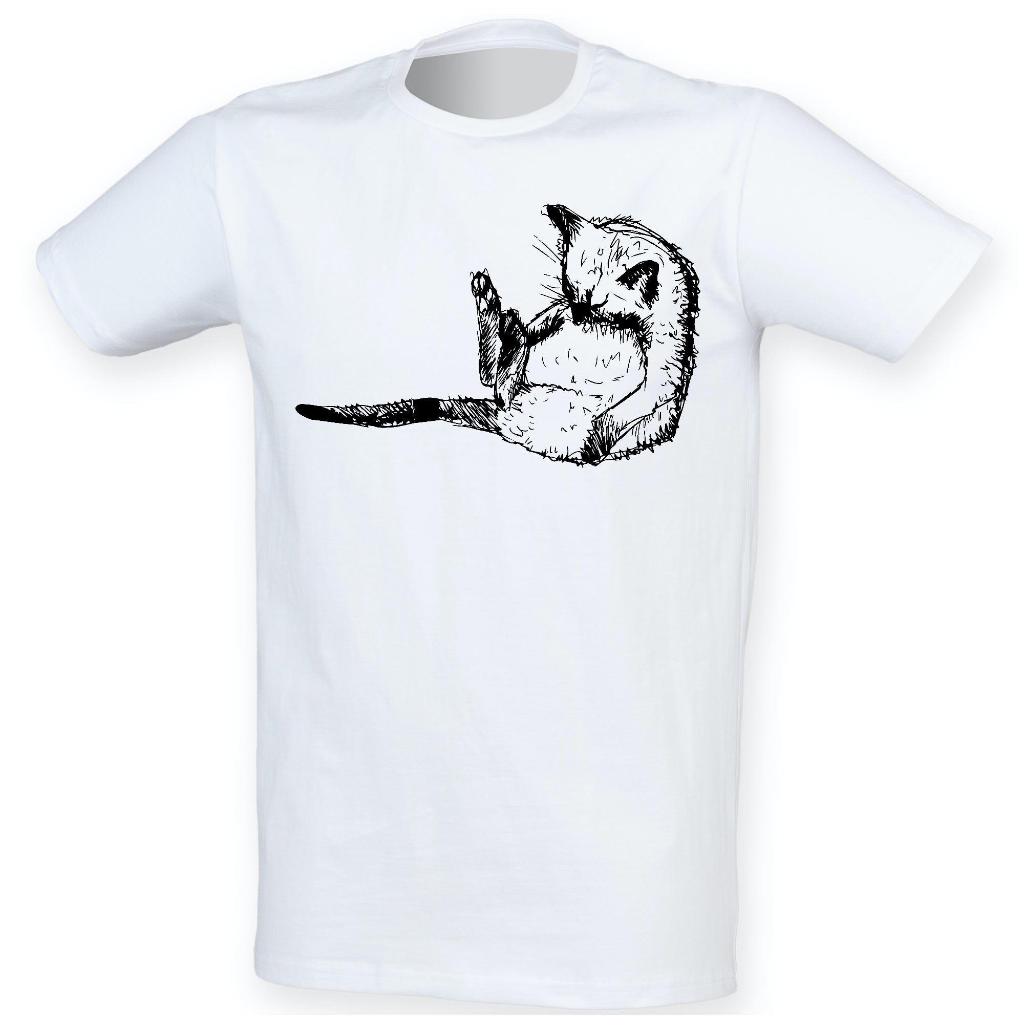 Sleeping cat men t-shirt