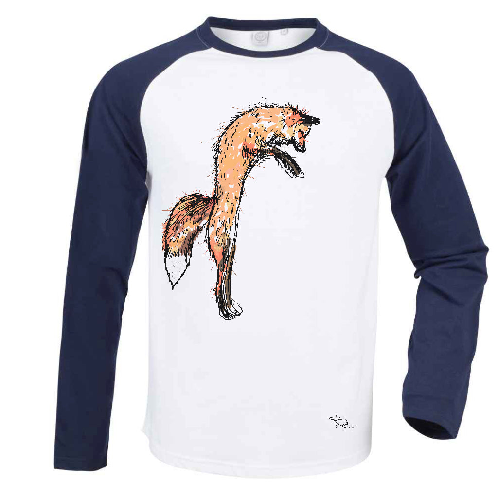 Fox and mouse raglan men shirt