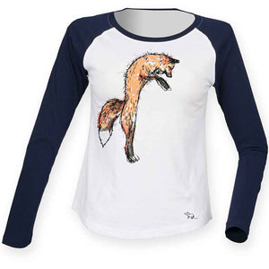 Fox and mouse women raglan shirt