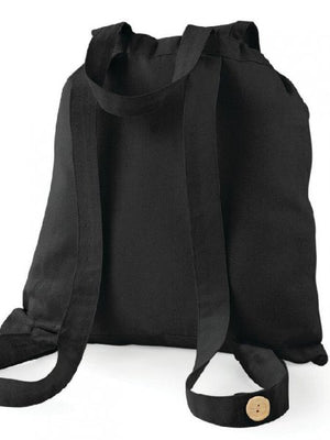 Black rucksack, fox in the rain