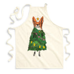 Adult cotton apron, Christmas fox-ARTsy clothing