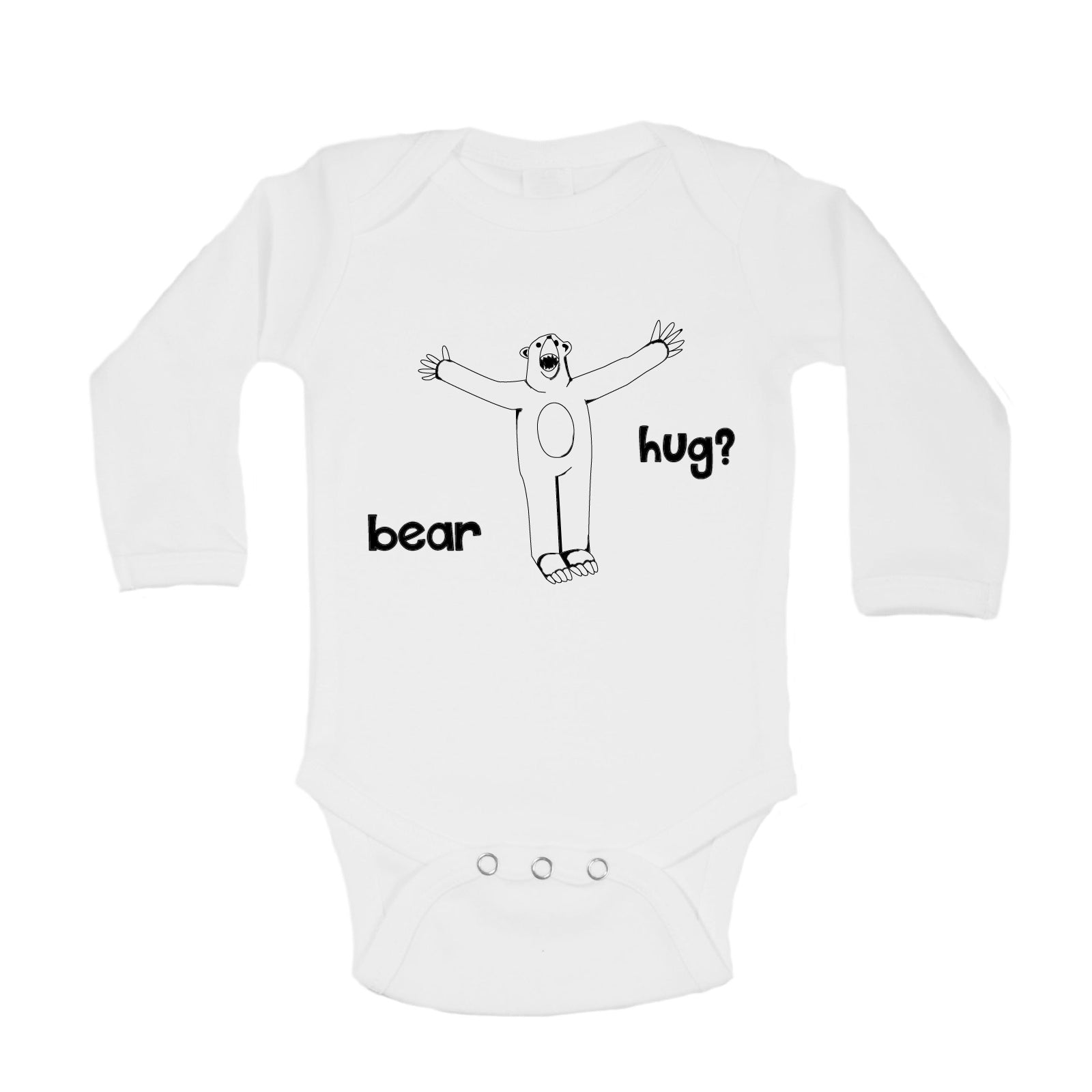 Little bear baby bodysuit, grey