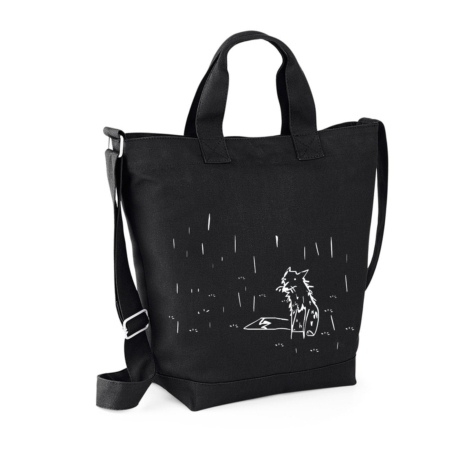 Bags - Fox In The Rain Canvas Bag, Black
