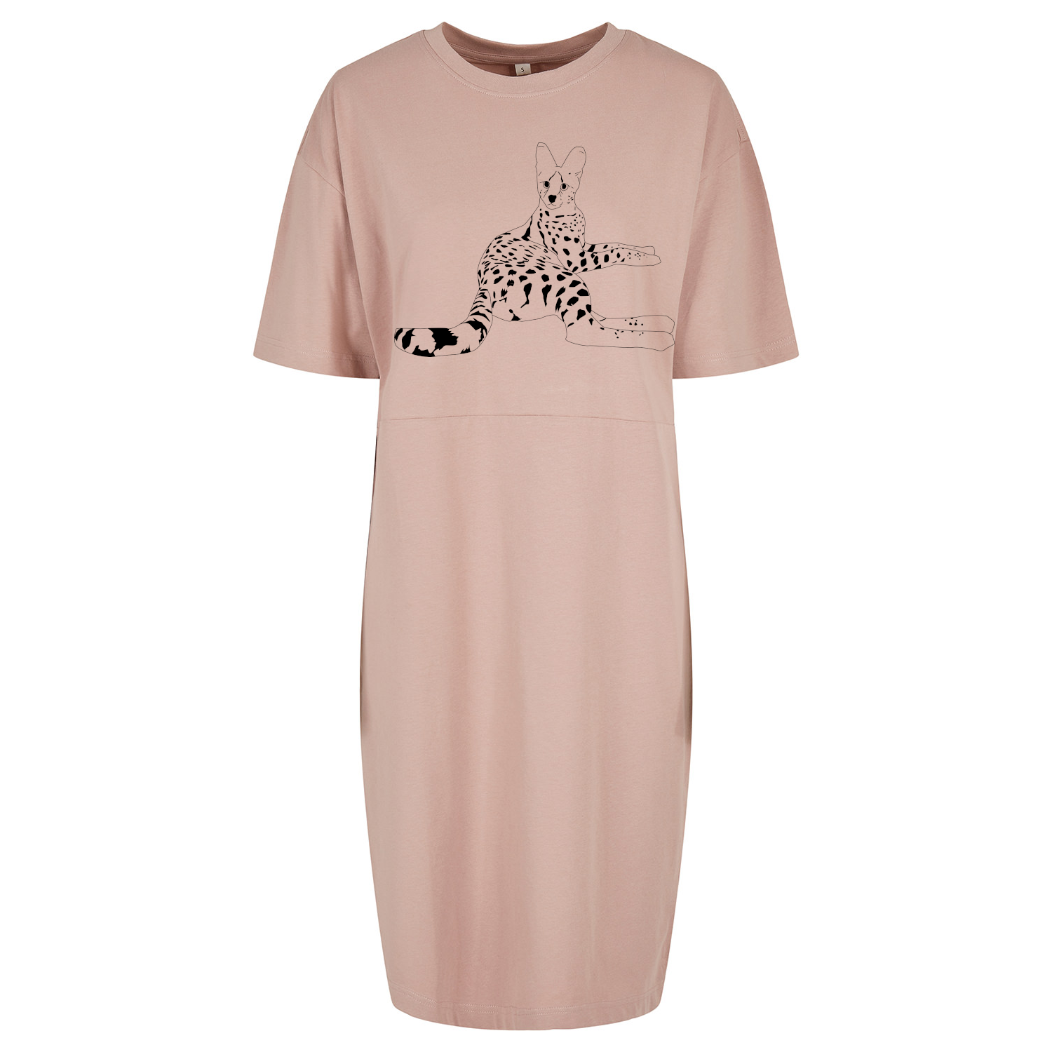 Serval cat oversized tee dress