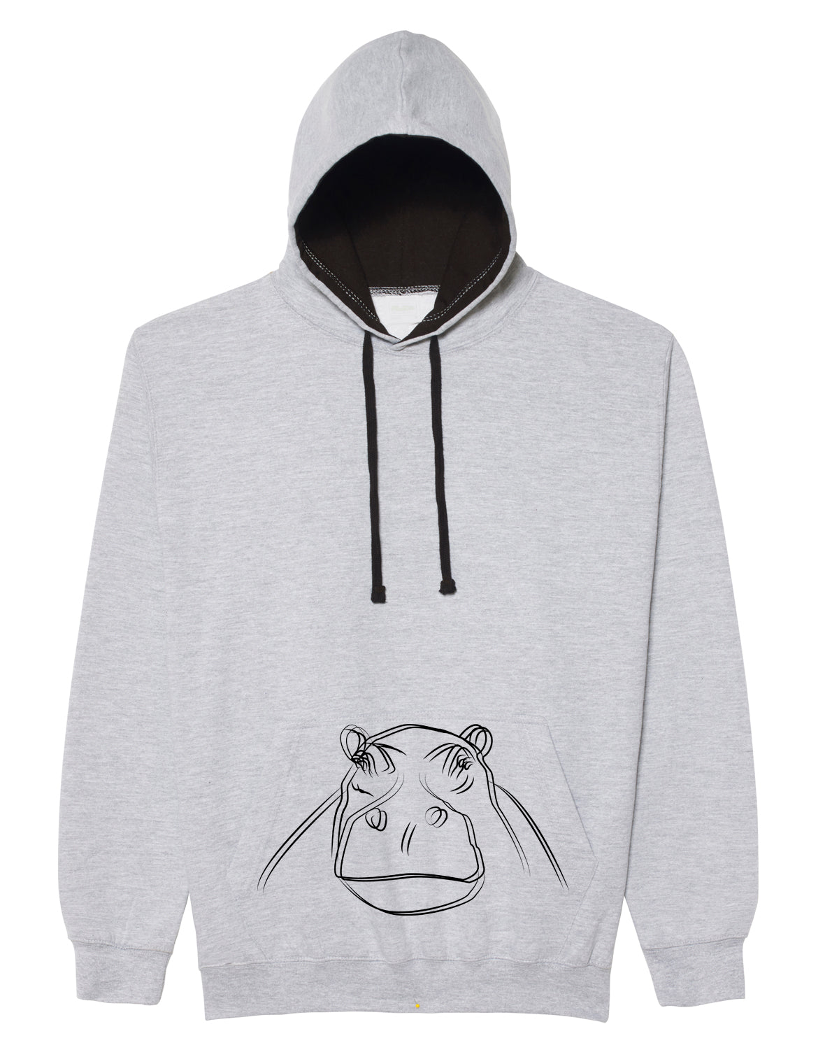 Double Hippo hoodie, grey black