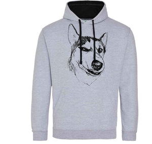 Husky hoodie, Grey/Black