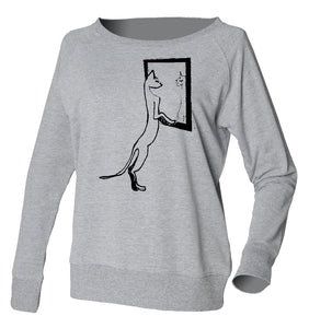 Mirror cat jumper, grey