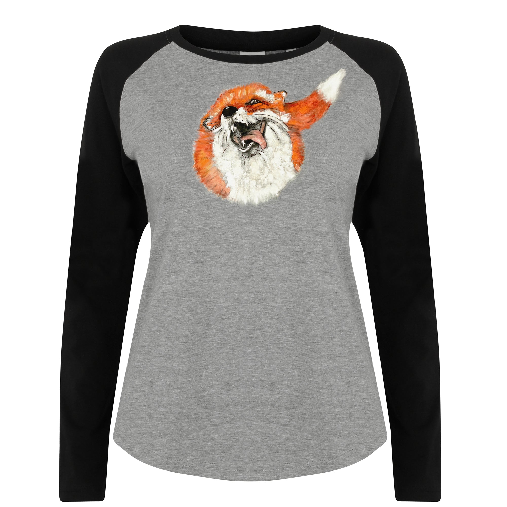 Happy fox women raglan shirt