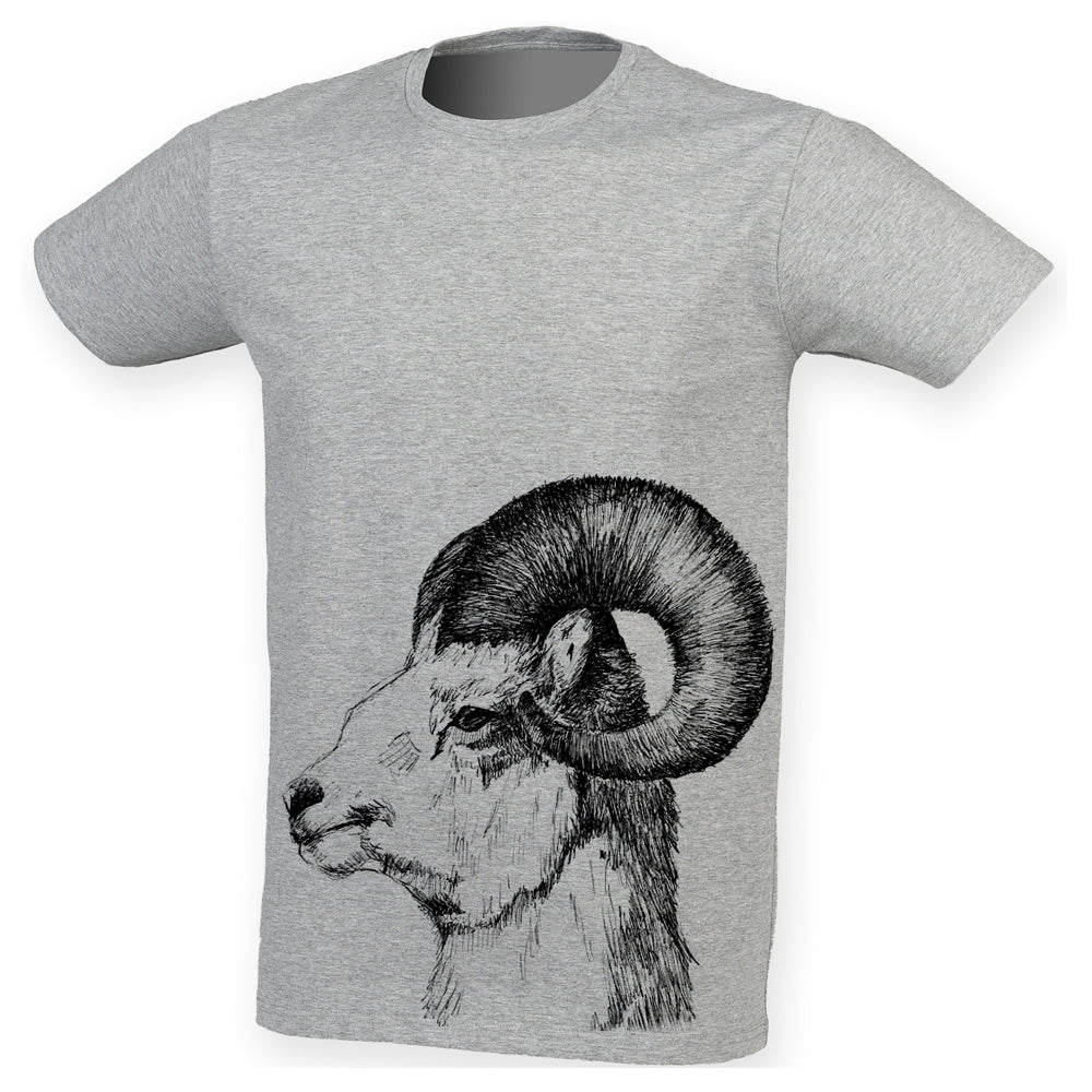 Mountain Goat men t-shirt, by Gill Pollitt