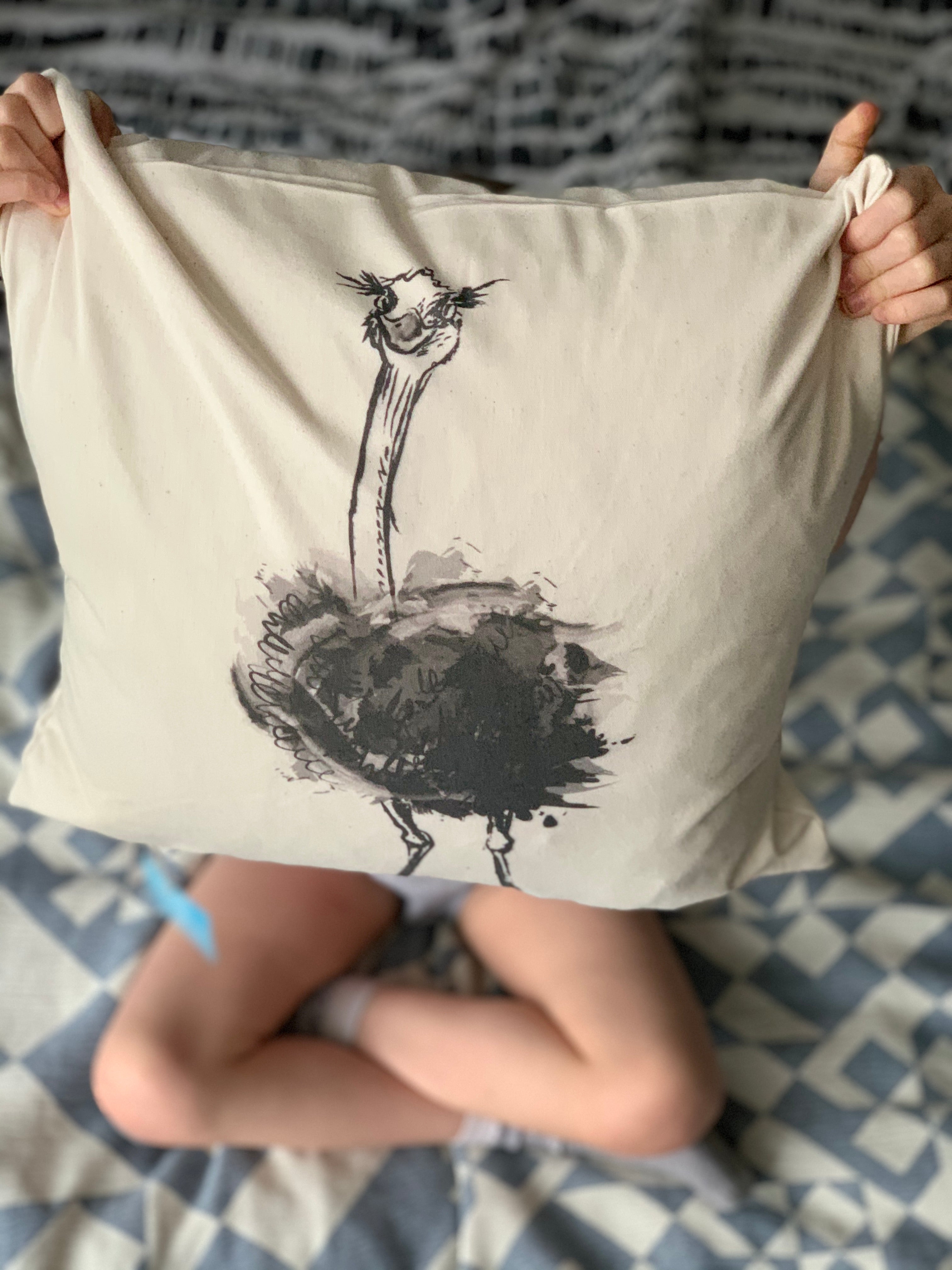 ostrich cushion cover