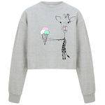Kids cropped sweatshirt, Giraffe Ice cream
