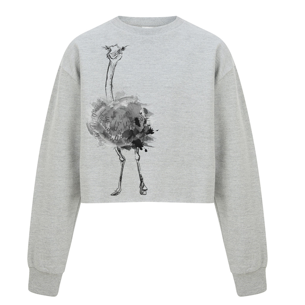 Kids cropped sweatshirt, ostrich