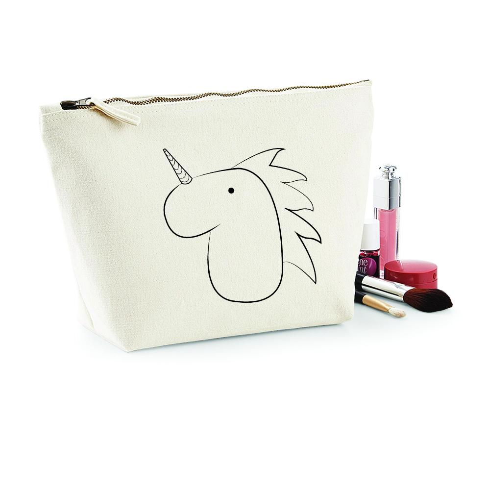 Make Up Bag - Cotton Accessory Bag, Unicorn