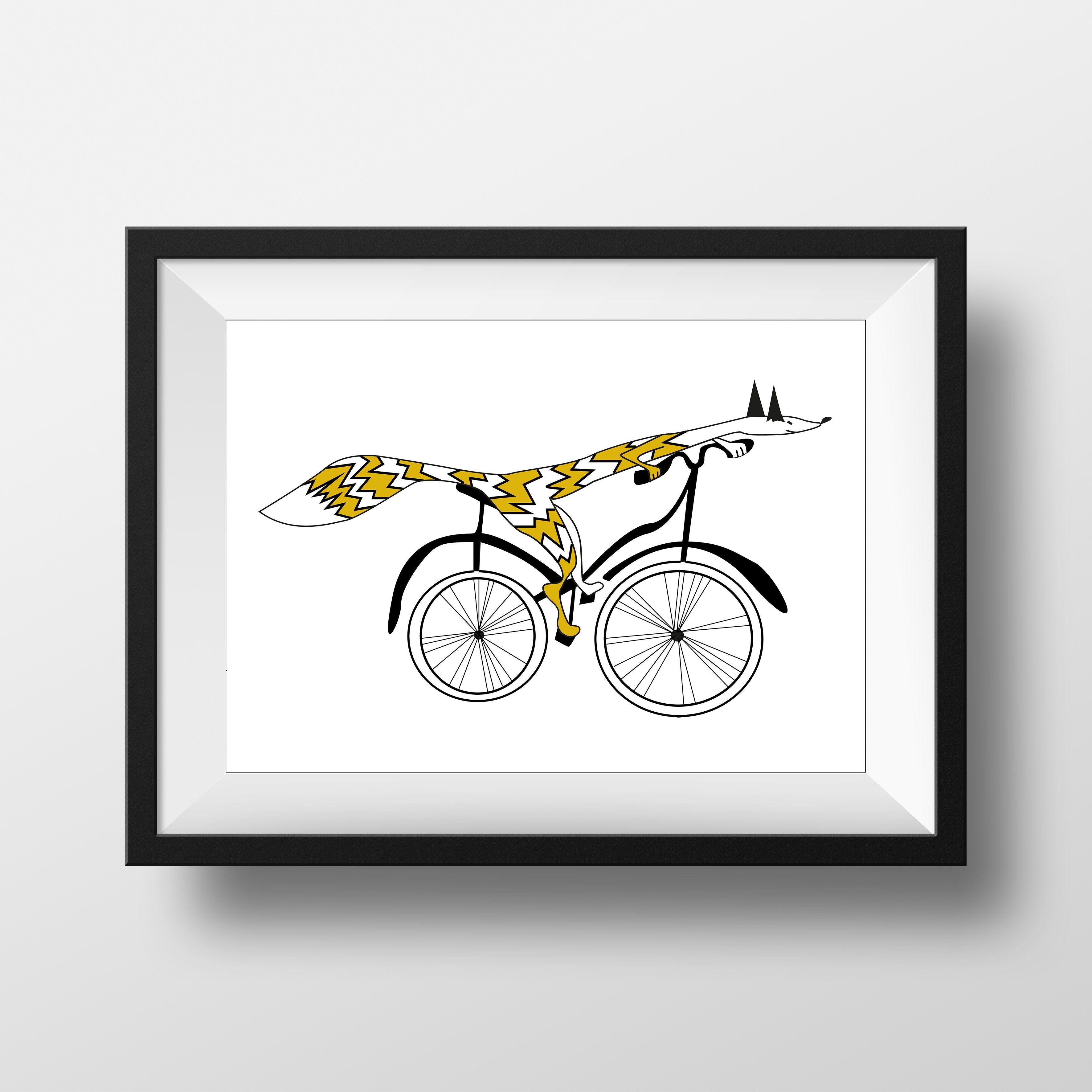 Print - Cycling Fox Print