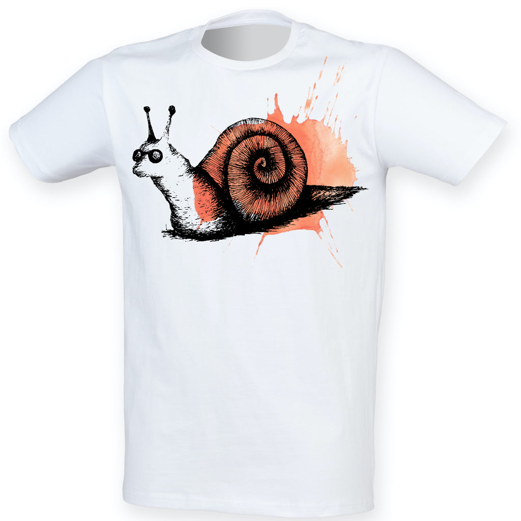 Snail Maude men t-shirt, by Gill Pollitt
