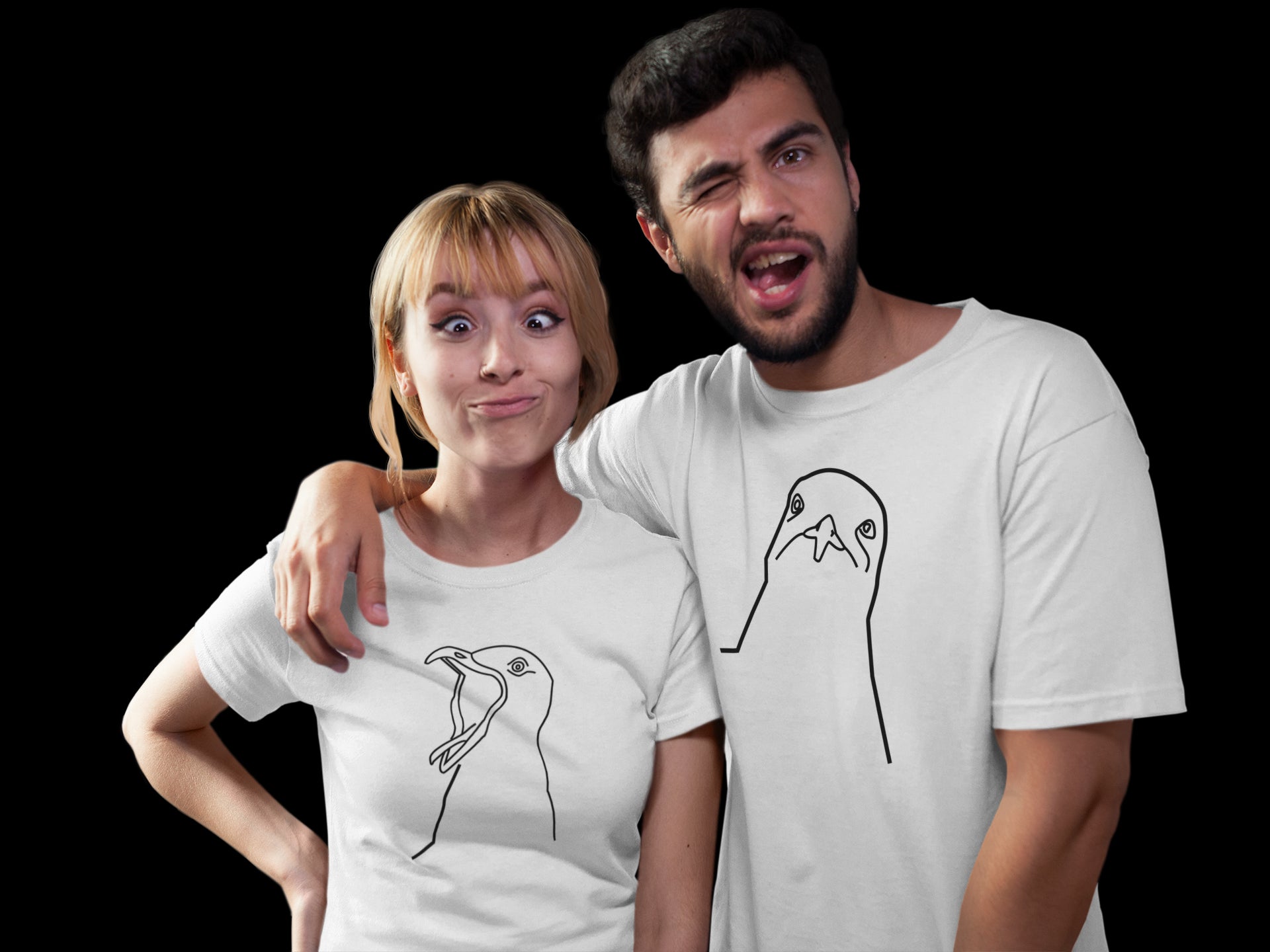 T-shirts - Couples Matching T-shirts, Seagulls