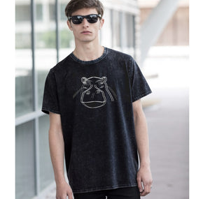 T-shirts - Double Hippo Washed Black T-shirt, Unisex