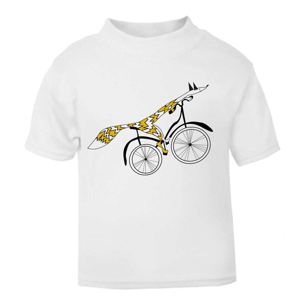 Fox bike t-shirt, unisex kids tee, bicycle lover - ARTsy clothing - 1