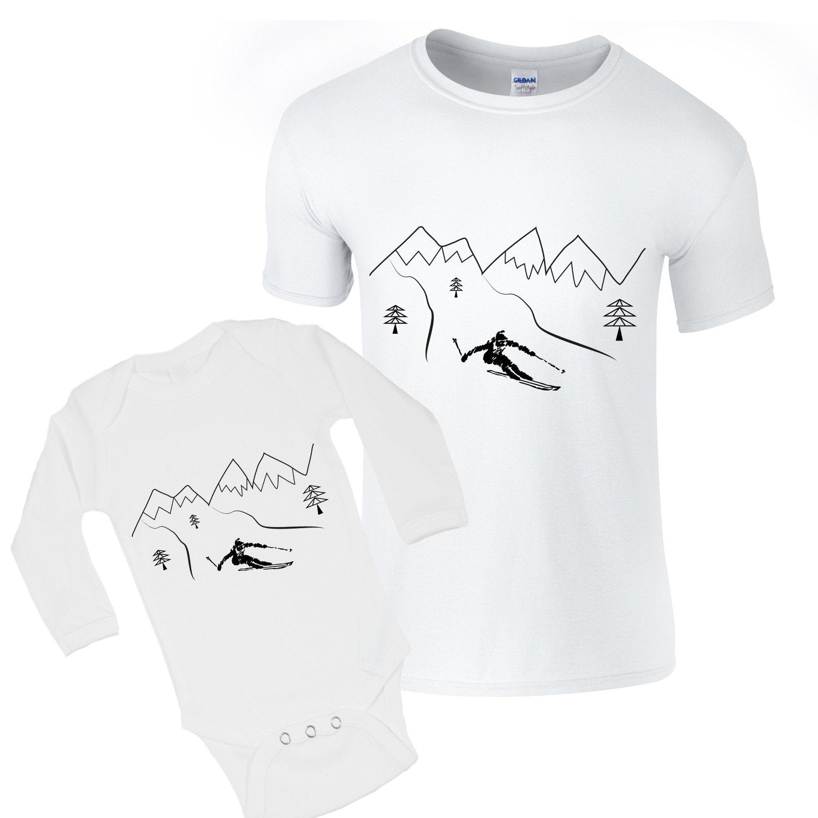 T-shirts - Skiing Matching Baby Daddy Shirts
