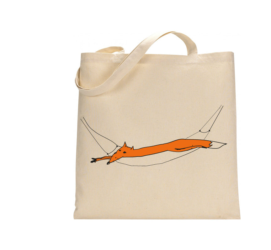 Fox in the hammock tote bag
