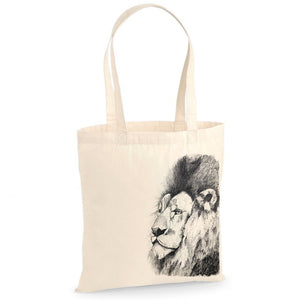 Lion tote bag, by Gill Pollitt