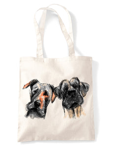 Two dogs tote bag
