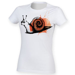 Snail Maude women t-shirt, by Gill Pollitt