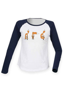 Yoga foxes women raglan shirt